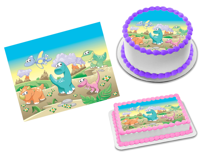 Dinosaurs Edible Image Frosting Sheet #11 Topper (70+ sizes)