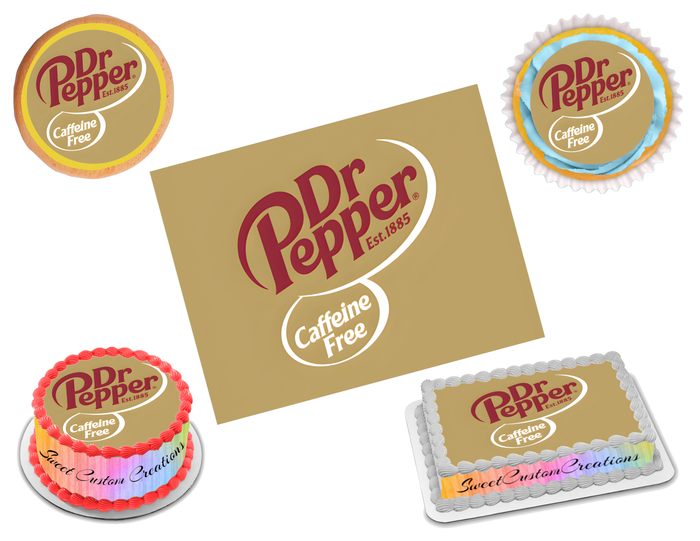 Dr Pepper Edible Image Frosting Sheet #3 Topper (80+ sizes)
