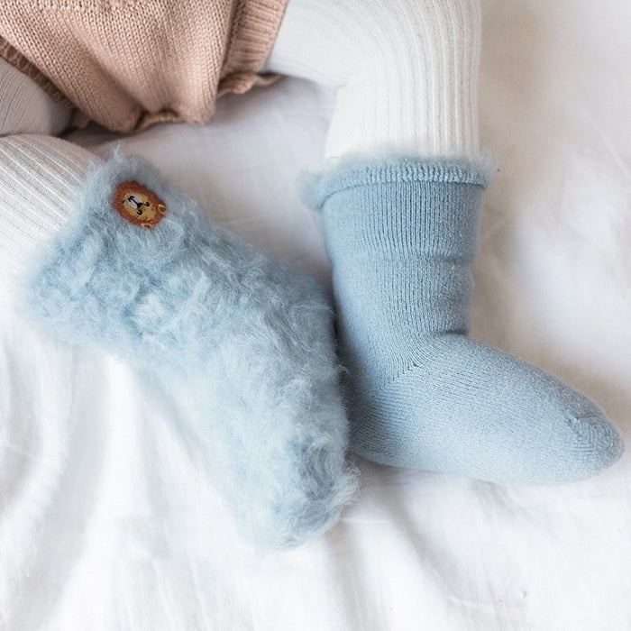 Embroidery Jungle Animal Socks - Cozy Nursery