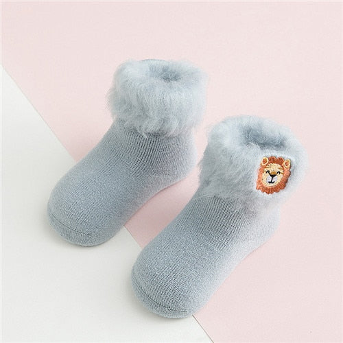 Embroidery Jungle Animal Socks - Cozy Nursery