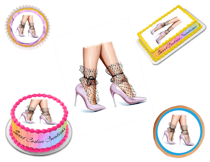 Fashion Legs High Heels Edible Image Frosting Sheet #2 (80+ sizes)