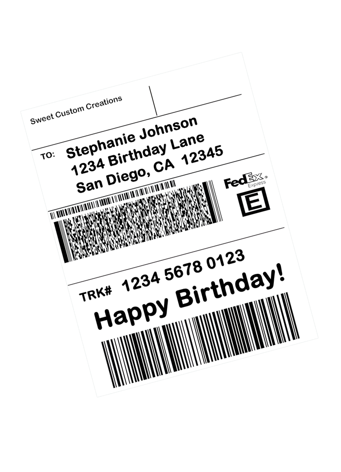 FedEx Express Label Edible Image Frosting Sheet #1 (80+ sizes)