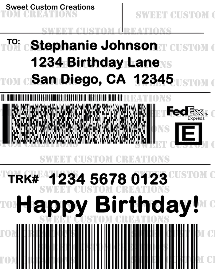 FedEx Express Label Edible Image Frosting Sheet #1 (80+ sizes)