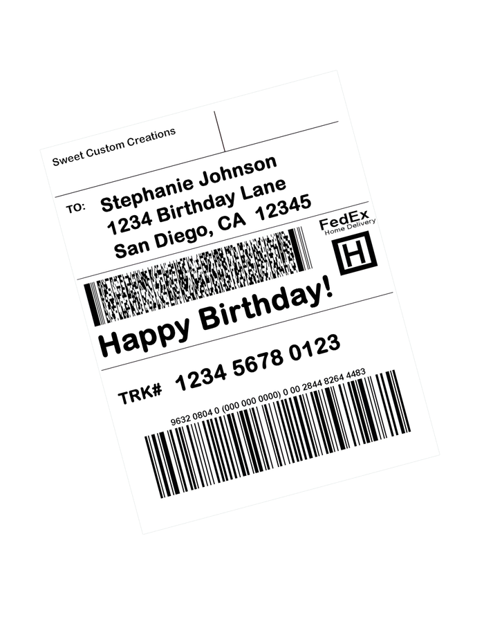 FedEx Home Label Edible Image Frosting Sheet #2 (80+ sizes)