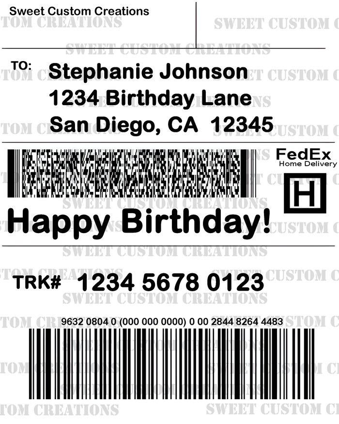 FedEx Home Label Edible Image Frosting Sheet #2 (80+ sizes)
