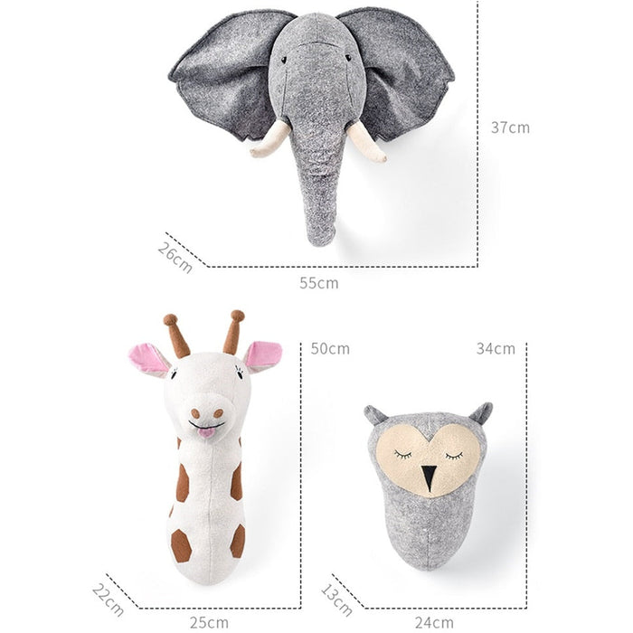 Felt Animal Head Wall Décor