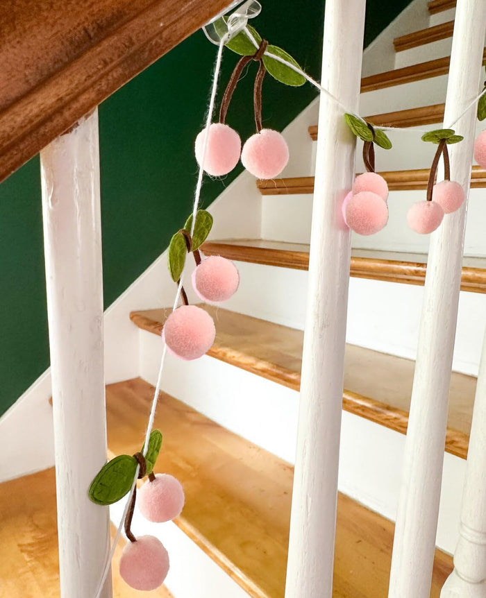 Felt Pink Cherry Garland Decoration (3String X 6.6Ft)
