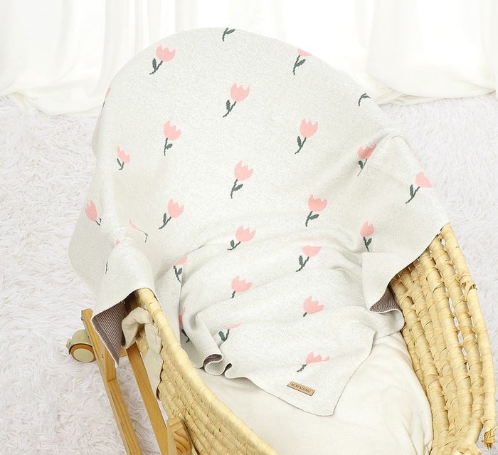 Floral Baby Knitted Blanket