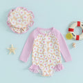 Floral Baby Swimsuit Rash Guard Set - Cozy Nursery