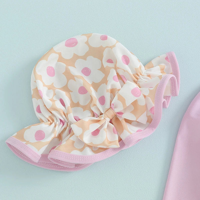 Floral Baby Swimsuit Rash Guard Set - Cozy Nursery