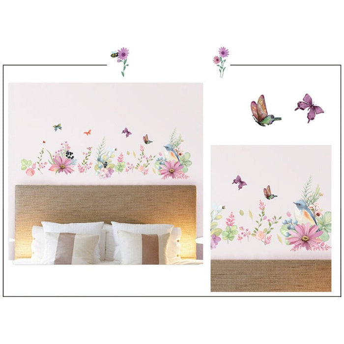 Flowers and Butterflies Wall Sticker