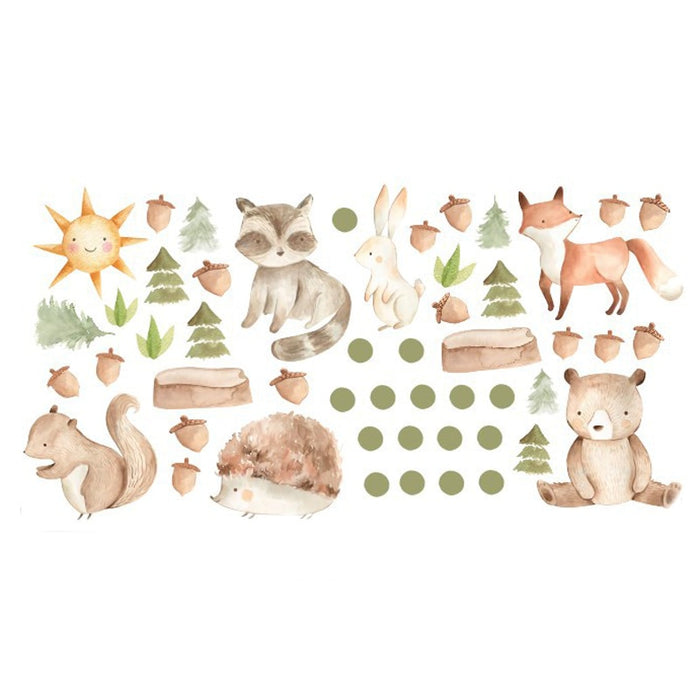 Forest Cartoon Animals Wall Stickers - Cozy Nursery