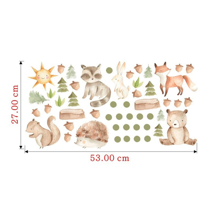Forest Cartoon Animals Wall Stickers - Cozy Nursery
