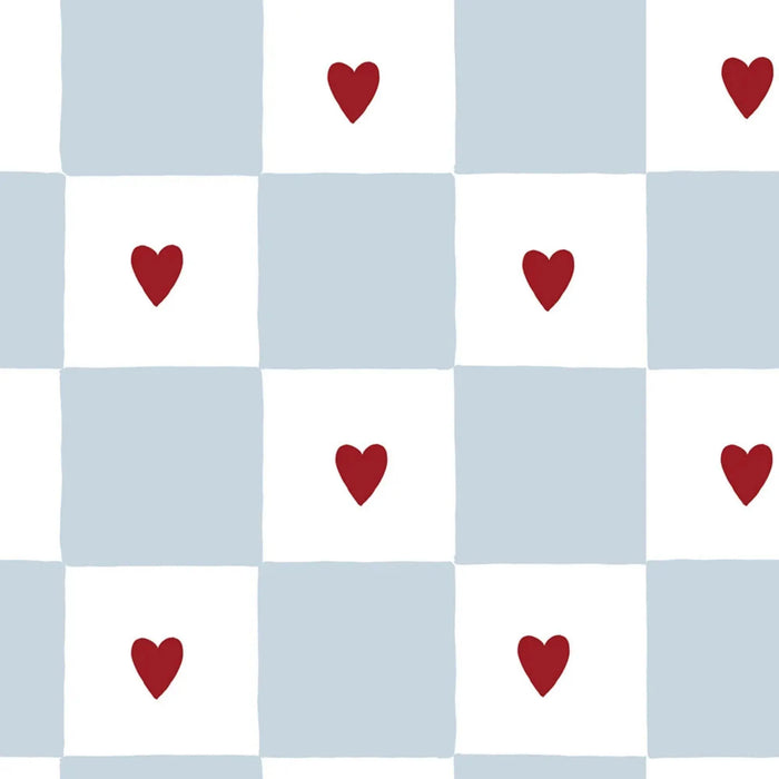 French Heart Check Wallpaper