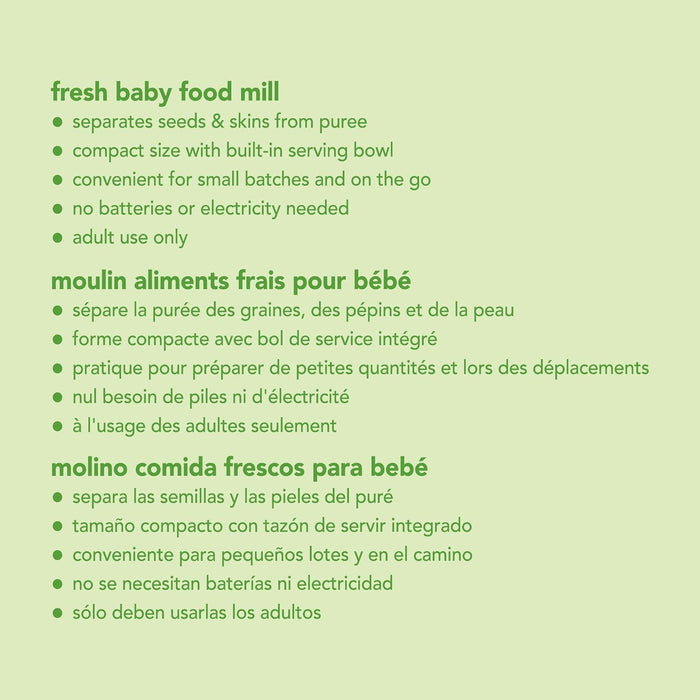 Fresh Baby Food Mill - Easily Purees Food for Baby