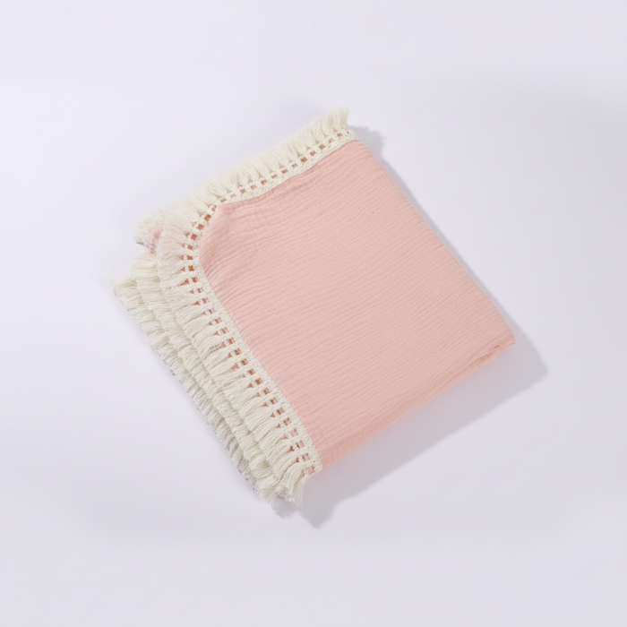 Fringe Swaddle Blanket - Cozy Nursery