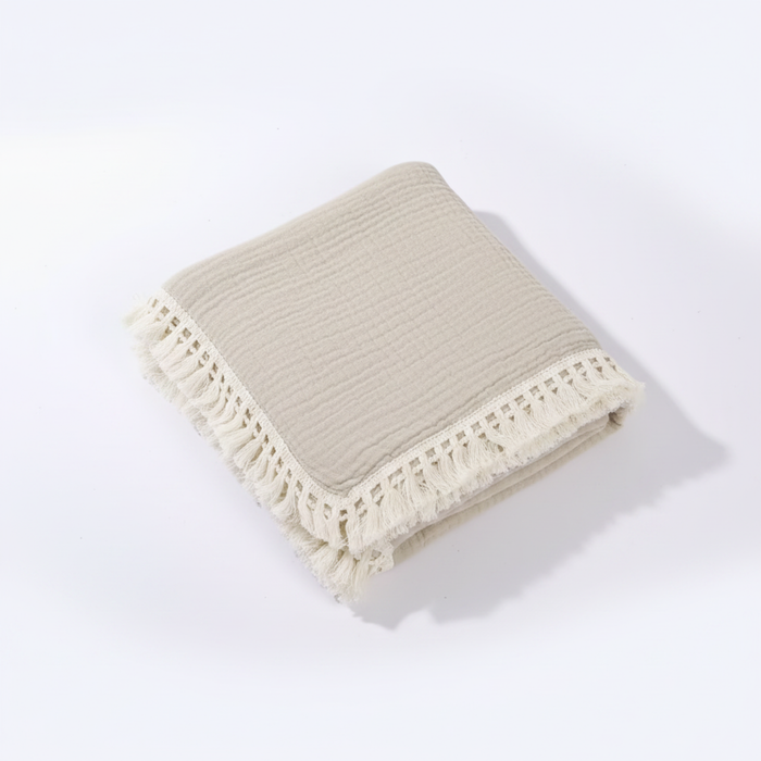 Fringe Swaddle Blanket - Cozy Nursery