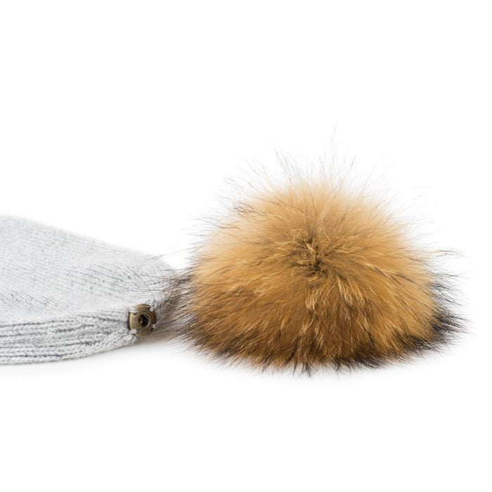 Fur Pompom Winter Beanie Matching Set - Cozy Nursery
