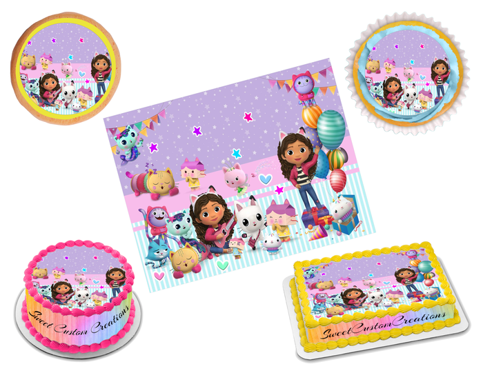 Gabby's Dollhouse Edible Image Frosting Sheet #2 Topper (70+ sizes)