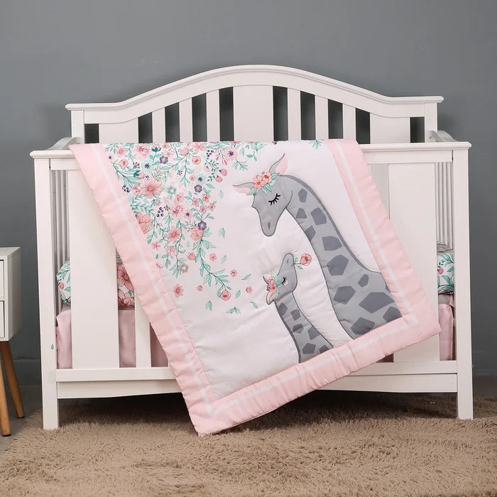 Giraffe Cot Bedding Set - Cozy Nursery