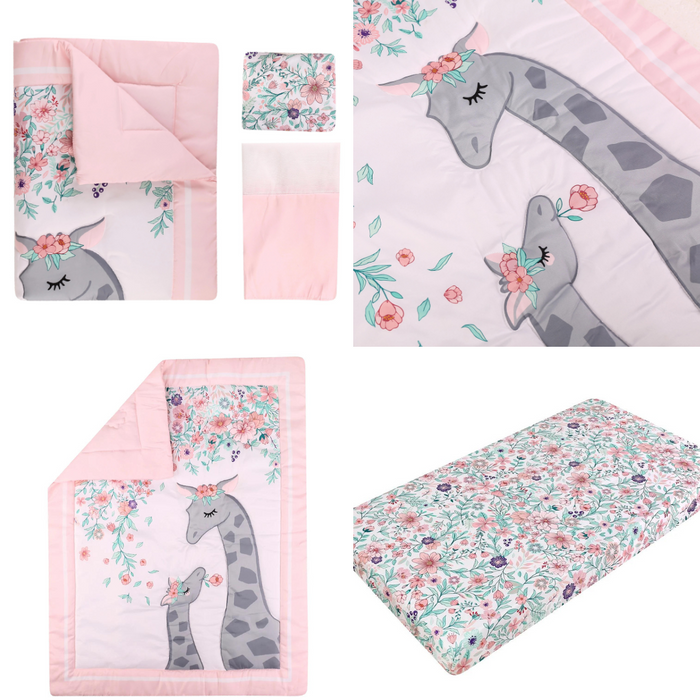 Giraffe Cot Bedding Set - Cozy Nursery