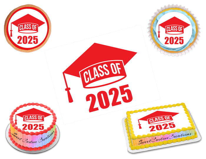 Graduation Edible Image Frosting Sheet #24R (80+ sizes)