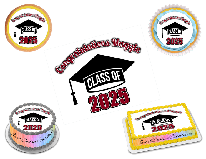 Graduation Edible Image Frosting Sheet #25M (80+ sizes)