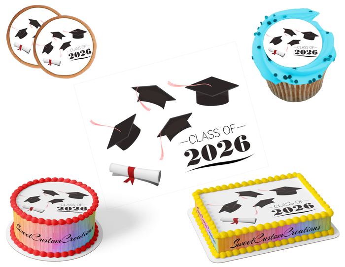 Graduation Edible Image Frosting Sheet #5 (80+ sizes)