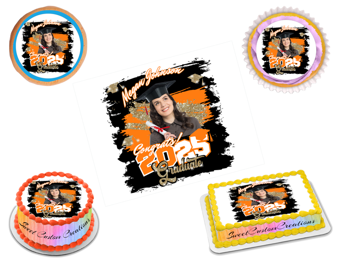 Graduation Photo Edible Image Frosting Sheet #30GGO (80+ sizes)