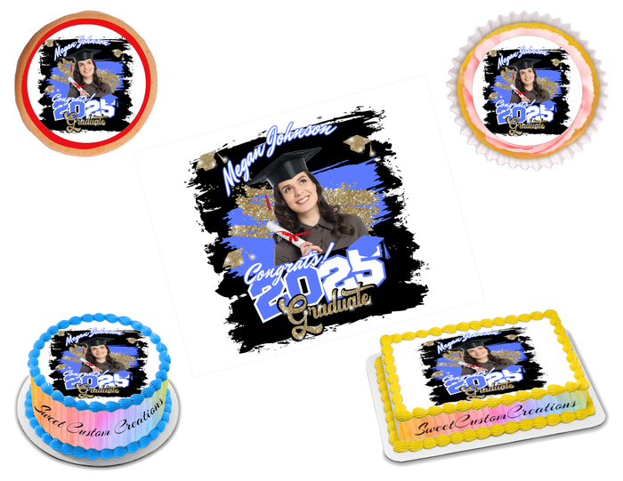 Graduation Photo Edible Image Frosting Sheet #30GGRB (80+ sizes)
