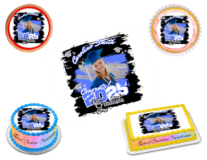 Graduation Photo Edible Image Frosting Sheet #30SGRB (80+ sizes)