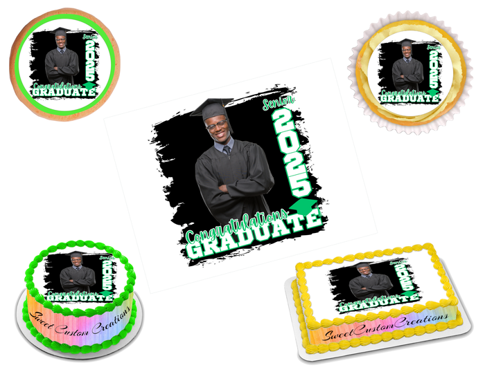 Graduation Photo Edible Image Frosting Sheet #31GR (80+ sizes)
