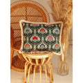 "Green medusa" cushion with fringe - Moi Mili