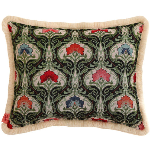 "Green medusa" Pillow with fringe