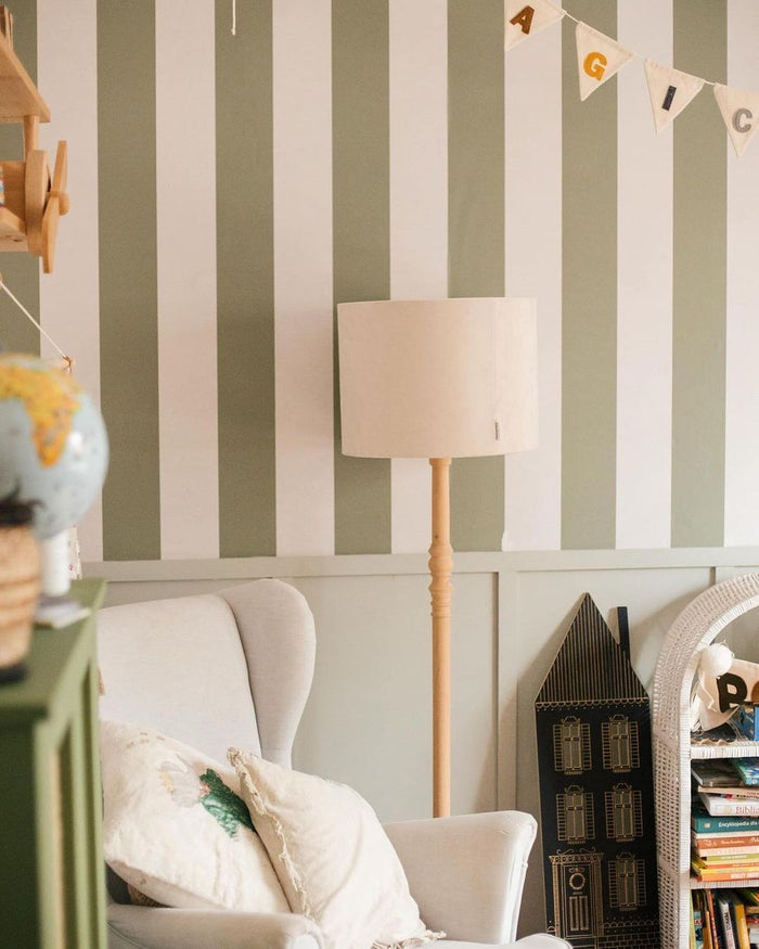Green Stripes Nursery Wallpaper