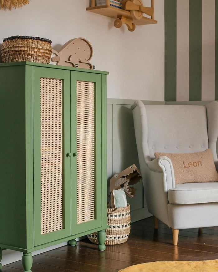 Green Stripes Nursery Wallpaper