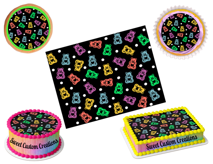 Gummy Bears Edible Image Frosting Sheet #1 Topper (70+ sizes)