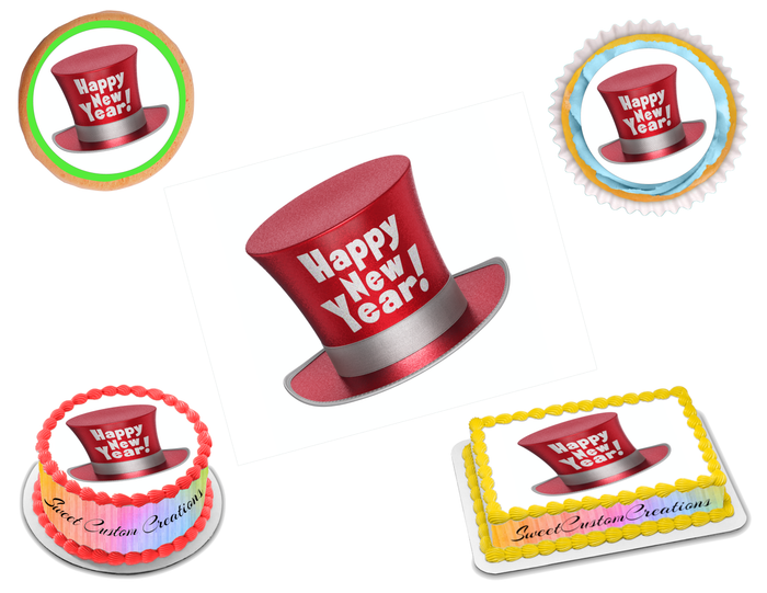 Happy New Year Edible Image Frosting Sheet #11 Topper (70+ sizes)