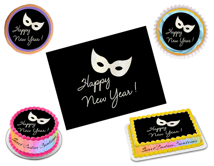Happy New Year Edible Image Frosting Sheet #3 Topper (70+ sizes)