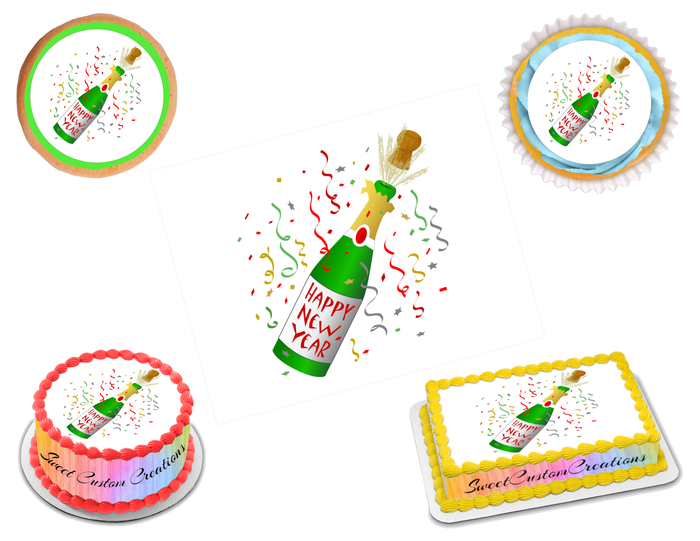 Happy New Year Edible Image Frosting Sheet #4 Topper (70+ sizes)