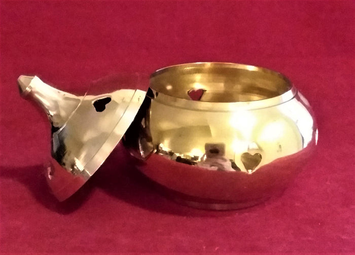 HEART BRASS INCENSE BURNER