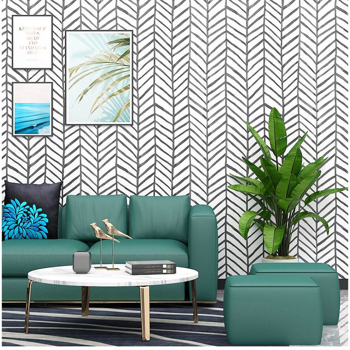 Herringbone Wallpaper - Cozy Nursery