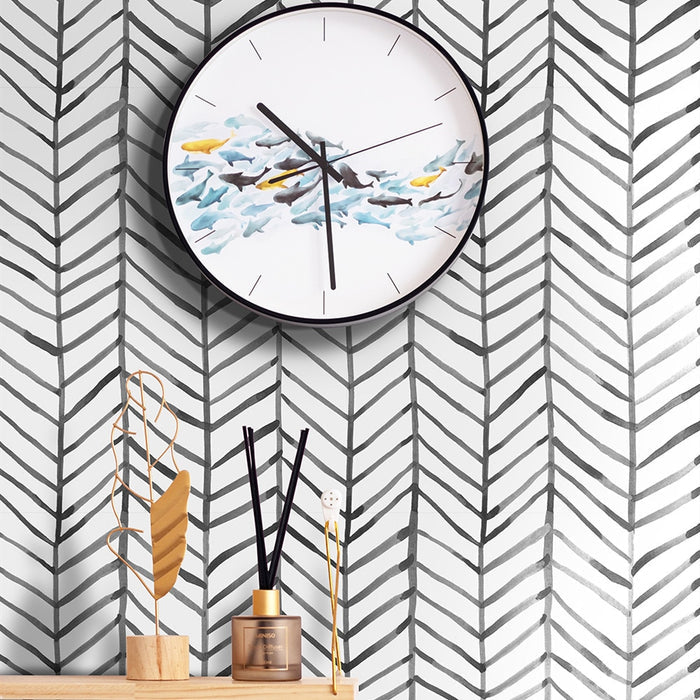 Herringbone Wallpaper - Cozy Nursery