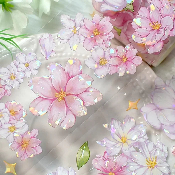 Holographic Sakura Clear Masking Tape - Extra Wide
