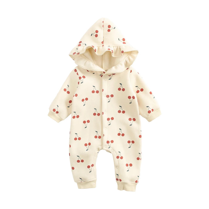 Hooded Baby Girls Rompers