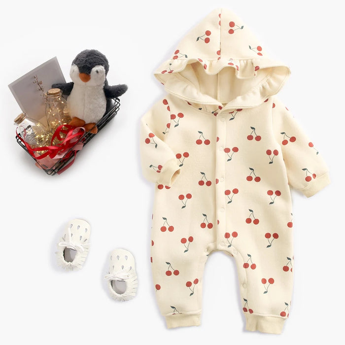Hooded Baby Girls Rompers