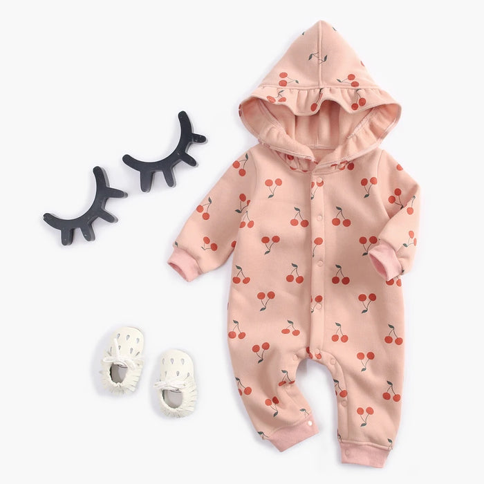 Hooded Baby Girls Rompers