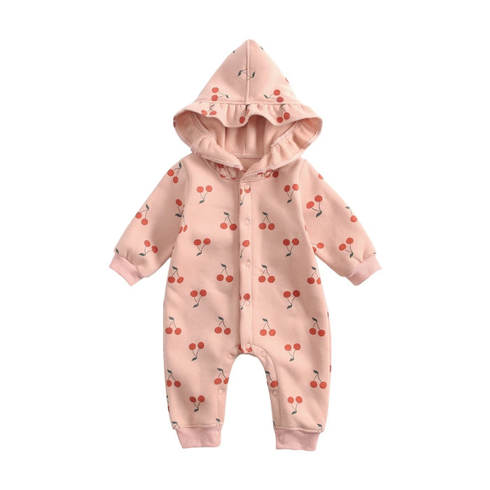 Hooded Baby Girls Rompers