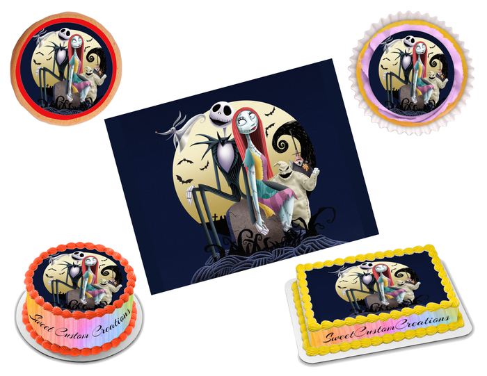 Jack Skellington Sally Edible Image Frosting Sheet #30 (70+ sizes)
