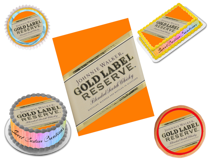 Johnnie Walker Gold Label Reserve Edible Image Frosting Sheet #5 (70+ sizes)